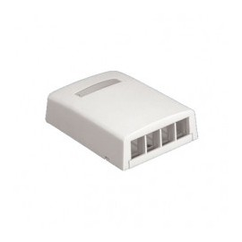 Caja de Montaje en Superficie, Para 4 Módulos Keystone, Color Blanco Mate Caja aparente para Jack Netkey