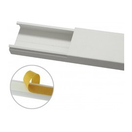 White self-extinguishing PVC one-way conduit, 20 x 17 mm, 6-foot section, with adhesive tape / THORSMAN