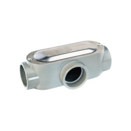 1/2" (12.7 mm) Type T Condulet Box Includes cover and screws.
