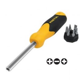 Screwdriver with 6 interchangeable bits PRETUL Multiset Screwdriver with Comfort handle Magnetic Bits