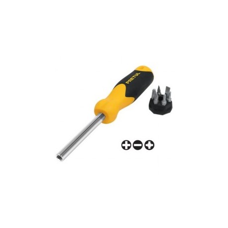 Screwdriver with 6 interchangeable bits PRETUL Multiset Screwdriver with Comfort handle Magnetic Bits