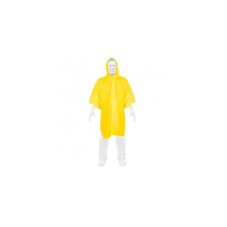Poncho impermiable de 0.10mm de espesor 100% de PVC con capucha y broches de presión en los costados
