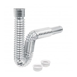 Céspol Flexible Para lavabo Polipropileno tipo Cromo Adaptador de 1 1/4" y 1 1/2"