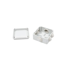 Caja de derivación de PVC Auto-extinguible con 6 entradas, tapa atornillada, 100x100x50 MM Caja para Exterior Caja de PVC