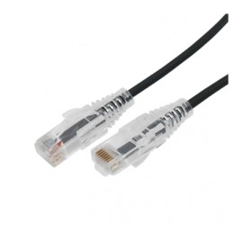 Cable de Parcheo Slim UTP Cat6A 3 metros 10ft Negro Diámetro Reducido 28 AWG Patch cord calibre 28 10g RJ45 GigaSpeed