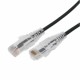 Cable de Parcheo Slim UTP Cat6A 3 metros 10ft Negro Diámetro Reducido 28 AWG Patch cord calibre 28 10g RJ45 GigaSpeed