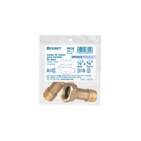 1 piece Niple With Nut For Water Meter 1/2x 3/4 Foset Connector for water meter from 1/2" Male to 3/4" Female