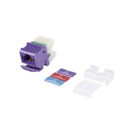 Jack MAX UTP Categoría 6, Estilo 110, Montaje Angulado, Color Violeta Jack Morado Conector RJ45 Violeta