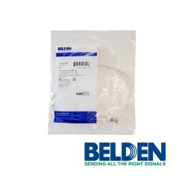 PATCHCORD UTP CAT5E BELDEN BLANCO CMR-RISER 4 PARES CALIBRE CONDUCTOR 24 AWG 100% COBRE USO INTERIOR 4 PIES 1.2 METROS
