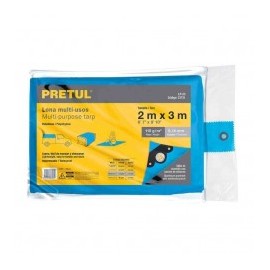 Lona Azul 2x3 Metros Lona Multiusos 7x10" Pulgadas con aros ojillos de aluminio esquinas con refuerzo