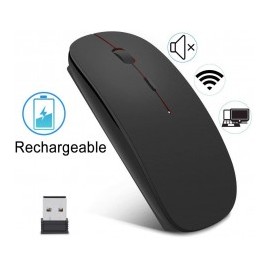 Mouse inalambrico recargable con cable micro usb incluido Mouse recargable Mouse Negro Mouse delgado Mouse comodo