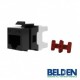Jack RJ45 Categoría 6 Cat6 BELDEN 8 posiciones GigaSpeed estilo KEYCONNECT Jack Negro