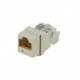 Conector Jack Estilo TP, Tipo Keystone, Categoría 6, de 8 posiciones y 8 cables, Color Blanco Mate Jack Categoría 6 Cat.6