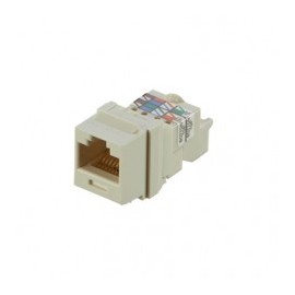 Conector Jack Estilo TP, Tipo Keystone, Categoría 6, de 8 posiciones y 8 cables, Color Blanco Mate Jack Categoría 6 Cat.6