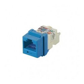 Conector Jack Estilo TP, Tipo Keystone, Categoría 6, de 8 posiciones y 8 cables, Color Azul Jack Azul Cat.6