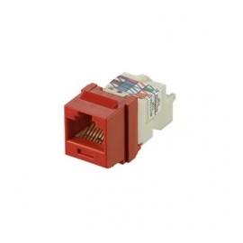 TP Style Jack Connector, Keystone Type, Category 6, 8 Positions and 8 Wires, Red Color Cat6 Red Jack