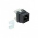 Conector Jack Estilo 110 (de Impacto), Tipo Keystone, Categoría 6, de 8 posiciones y 8 cables, Color Negro