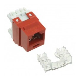 Conector Jack Estilo 110 (de Impacto) Tipo Keystone Categoria 6 de 8 posiciones y 8 Cables Color Rojo
