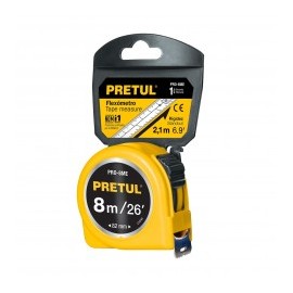 Flexómetro Amarillo 8m Cinta 25mm Cinta de Medir de 8 Metros Amarilla Flexometro de medición 8 Metros 8mts 8m