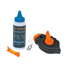 Tiralineas Plastico 30m Con Gis azul 4Oz Y Nivel Truper Gancho metálico