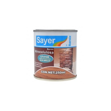 Barniz para Madera SAYER de 250ml Transparente Barniz de NITROCELULOSA