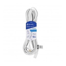 Extensión Eléctrica Doméstica, 10 Metros , Blanca, Volteck 40157 Extension Blanca para Casa Extensión electrica