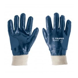 Guantes Algodón Recubierto De Nitrilo Puño Tejido Truper Resistente a la abrasión Guantes de Plastico