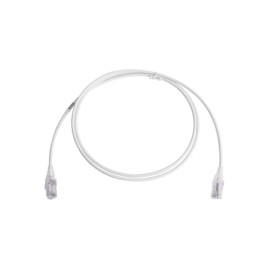 Patch Cord MC6 Modular Cat6 UTP, CM/LS0H, 5ft, Color Blanco, Diámetro Reducido (28AWG), Versión Bulk