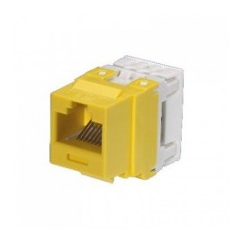 Conector Jack Estilo 110 (de Impacto), Tipo Keystone, Categoría 6, de 8 posiciones y 8 cables, Amarillo Jack Amarillo Cat.6