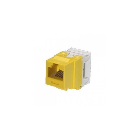 Conector Jack Estilo 110 (de Impacto), Tipo Keystone, Categoría 6, de 8 posiciones y 8 cables, Amarillo Jack Amarillo Cat.6