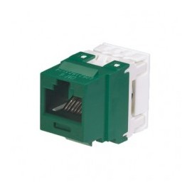 Conector Jack Estilo 110 (de Impacto), Tipo Keystone, Categoría 6, de 8 posiciones y 8 cables, Color Verde Jack Verde Netkey