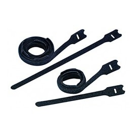 Kit de 10 Cintas de Contacto, de 12.7mm de Ancho, 203mm de Largo, Color Negro Velcro en tiras Tiras de Velcro