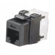 110-Style (Impact) Jack Connector, Keystone Type, Category 5e, 8-Position, 8-Wire, Black Color