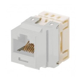 110-Style (Impact) Jack Connector, Keystone Type, Category 5e, 8-Position, 8-Wire, Matte White Color