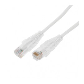 Cable de Parcheo Slim UTP Cat6A 5 metros Blanco Diámetro Reducido 28 AWG Patch cord calibre 28