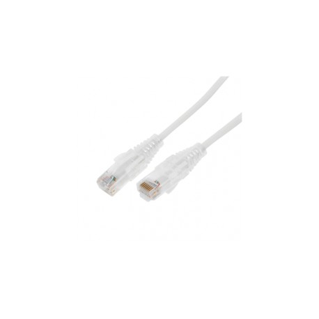 Cable de Parcheo Slim UTP Cat6A 5 metros Blanco Diámetro Reducido 28 AWG Patch cord calibre 28