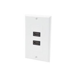 Placa de pared HDMI 2 puertos 1080p PVC 2x4 Blanca Placa de Pared de 2 puertos HDMI Hembra-Hembra
