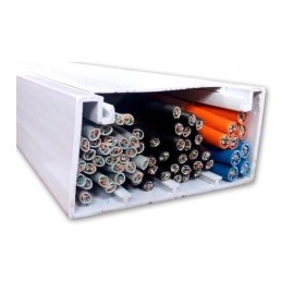 Canaleta Pvc 2 Metros 10 Cm X 5.5 Cm Autoextinguible 1055 Canaleta para 50 cables Canaleta Grande para piso pared de PVC