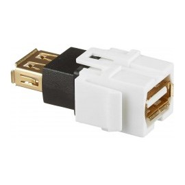 Jack USB Conector USB tipo A Conector USB Hembra - Hembra Keystone Blanco