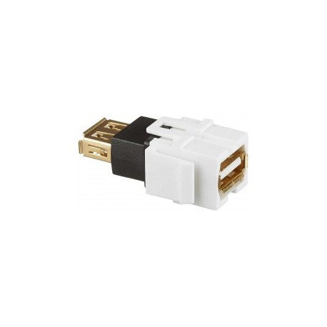 Jack USB Conector USB tipo A Conector USB Hembra - Hembra Keystone Blanco