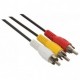 Cable RCA macho a macho de 1.5 metro de longitud, para aplicaciones de audio y video optimizado para HD