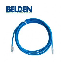 PATCHCORD UTP CAT6 BELDEN PVC AZUL CMR-RISER 4 PARES CALIBRE CONDUCTOR 24 AWG 100% COBRE