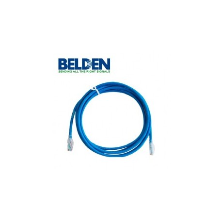 PATCHCORD UTP CAT6 BELDEN PVC AZUL CMR-RISER 4 PARES CALIBRE CONDUCTOR 24 AWG 100% COBRE