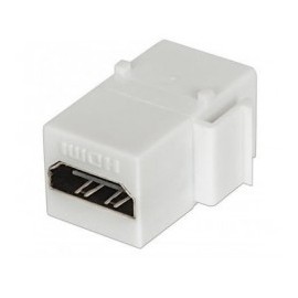 Jack HDMI Módulo Acoplador HDMI Hembra a Hembra Tipo-A Keystone, Color Blanco Conector HDMI Cople HD