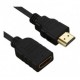 Cable HDMI Full HD Cable HDMI De 30 Centimetros Cable 4K Cable Macho - Hembra Color Negro Cable HDMI Hembra