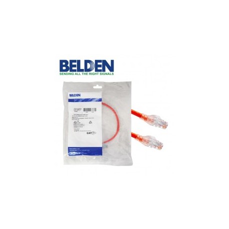 Path cord Cable de Red RJ45 Categoria 6 Cat. 6 de 60cm 60 centimetros color Rojo BELDEN CERTIFICADO