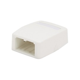 Caja de Montaje en Superficie, Para 2 Módulos Mini-Com, Color Blanco Mate Caja aparente para Jack Panduit