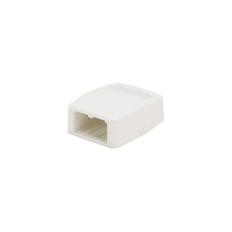 Caja de Montaje en Superficie, Para 2 Módulos Mini-Com, Color Blanco Mate Caja aparente para Jack Panduit