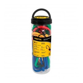 Juego de 8 piezas Tensores elásticos diametro de 8mm Ganchos elásticos Resortes elásticos 45 a 122cm Sujetadores