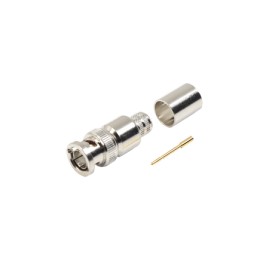 75 Ohm Male BNC Connector, Folding Ring, for Cable 8238, RG-11/U, Nickel / Gold / Teflon.
